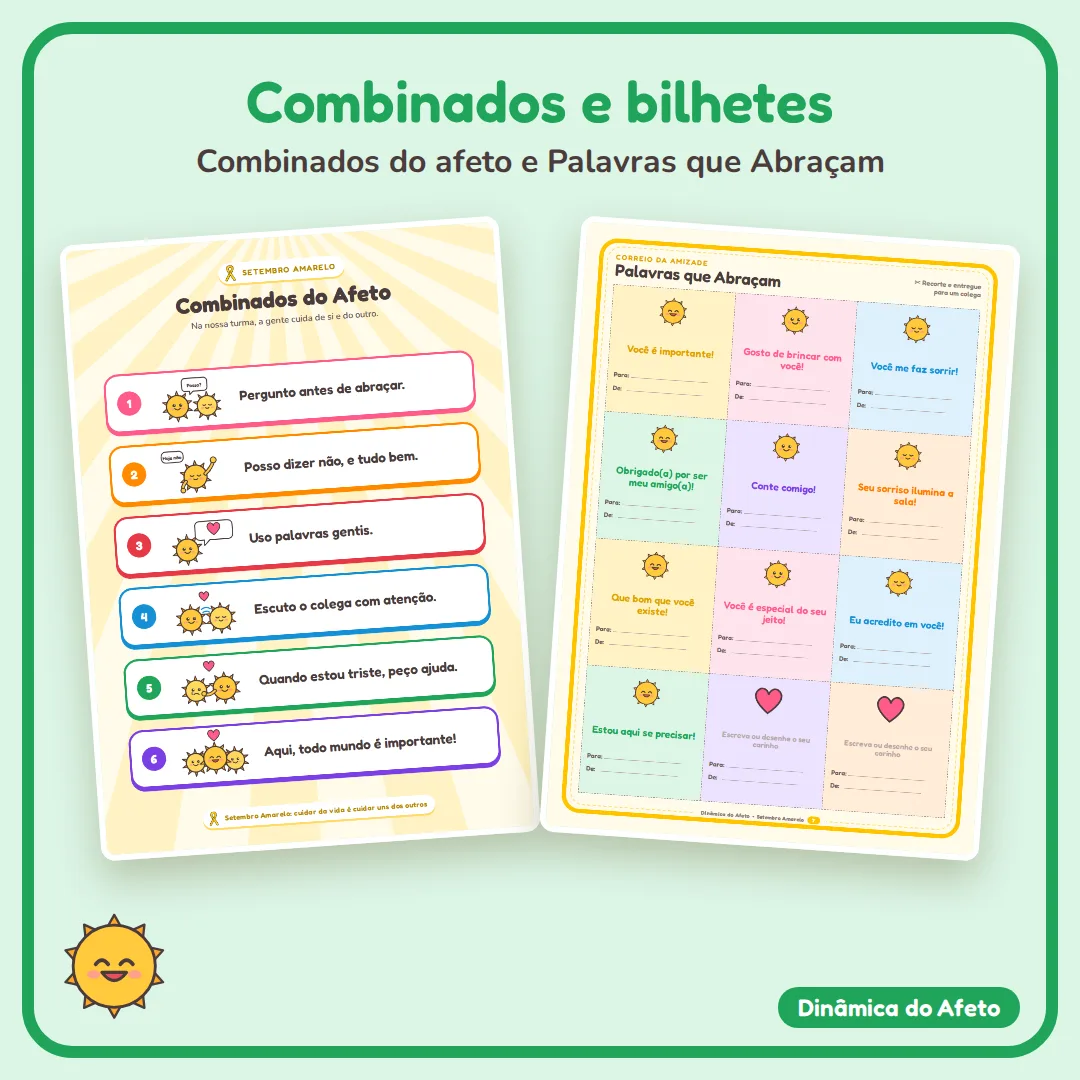 Cartaz de Dinâmica de Afeto para Setembro Amarelo (Educação Infantil e Anos Iniciais em PDF) — imagem 4