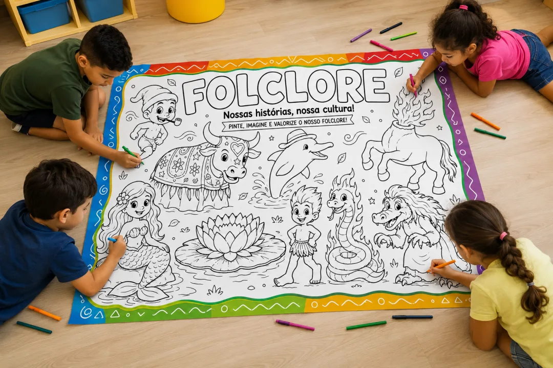 Cartaz de Pintura Coletiva  Folclore Brasileiro - 15 Páginas - PDF — imagem 2