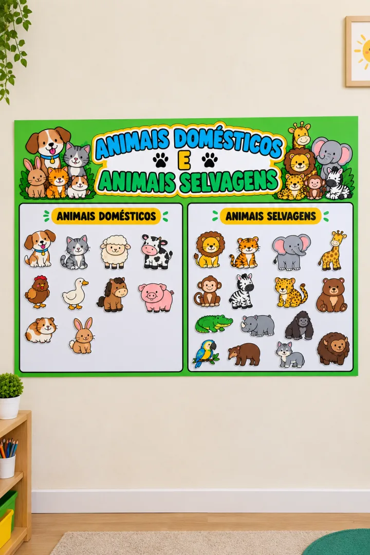 Cartaz Interativo: Animais Domésticos e Selvagens - Educação Infantil - PDF — imagem 3