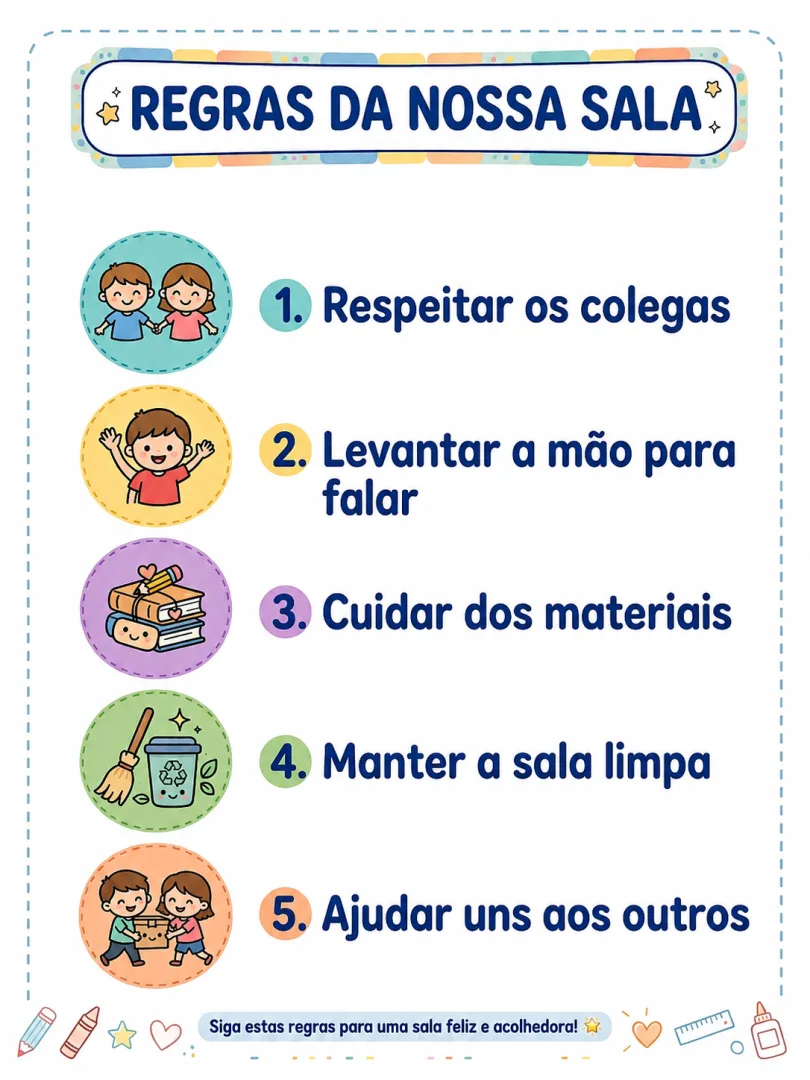 Cartaz Regras da Sala de Aula - Educação Infantil - PDF — imagem 2