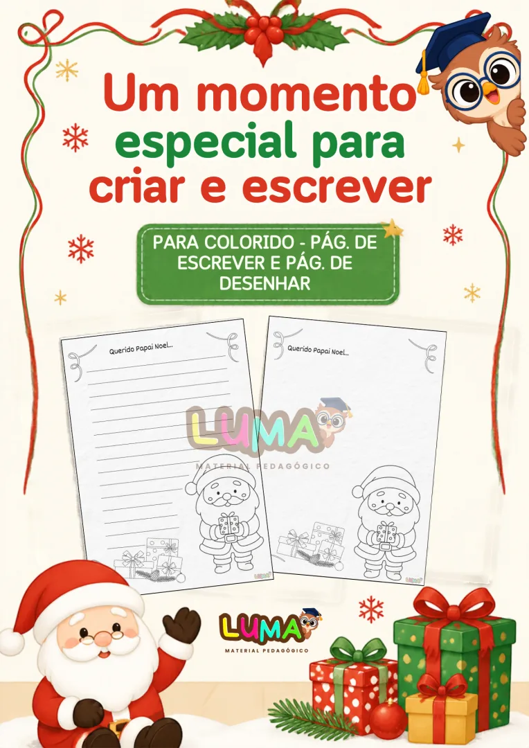 Cartinha para o Papai Noel - Educação Infantil e Anos Iniciais - PDF com 8 Páginas — imagem 3