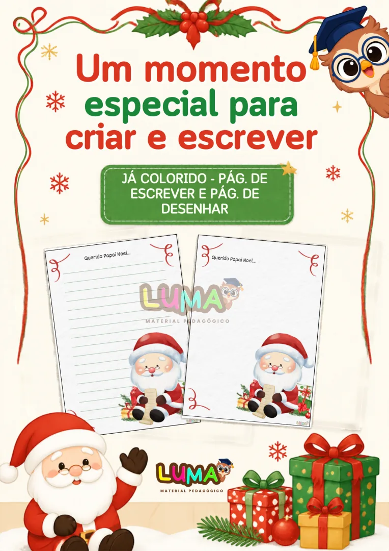 Cartinha para o Papai Noel - Educação Infantil e Anos Iniciais - PDF com 8 Páginas — imagem 2