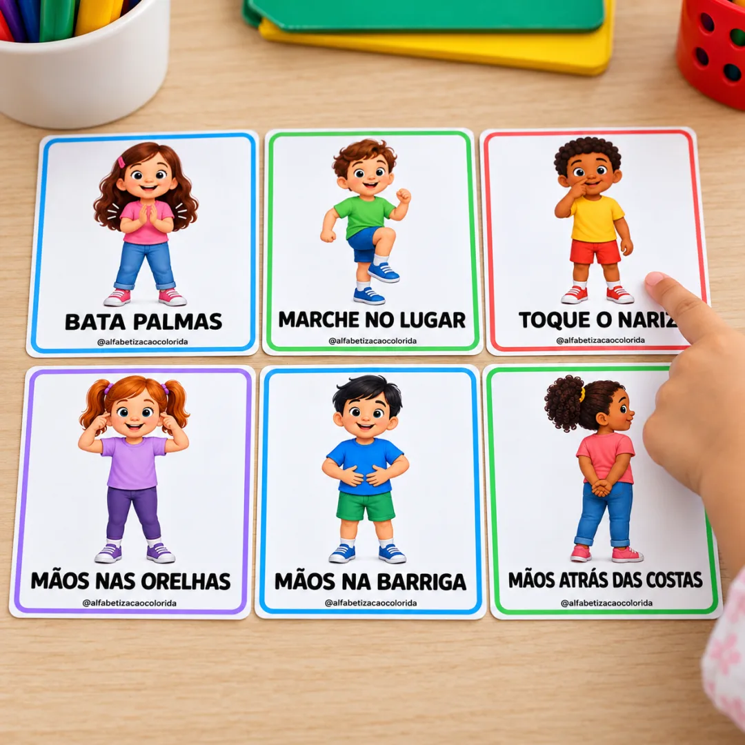 Cartões de Gestos e Movimentos em PDF – 24 Desafios de Imitação Infantil — imagem 3
