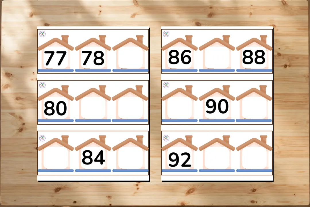 Cartões dos Números de 0 a 103 para completar| Em casas PDF — imagem 2