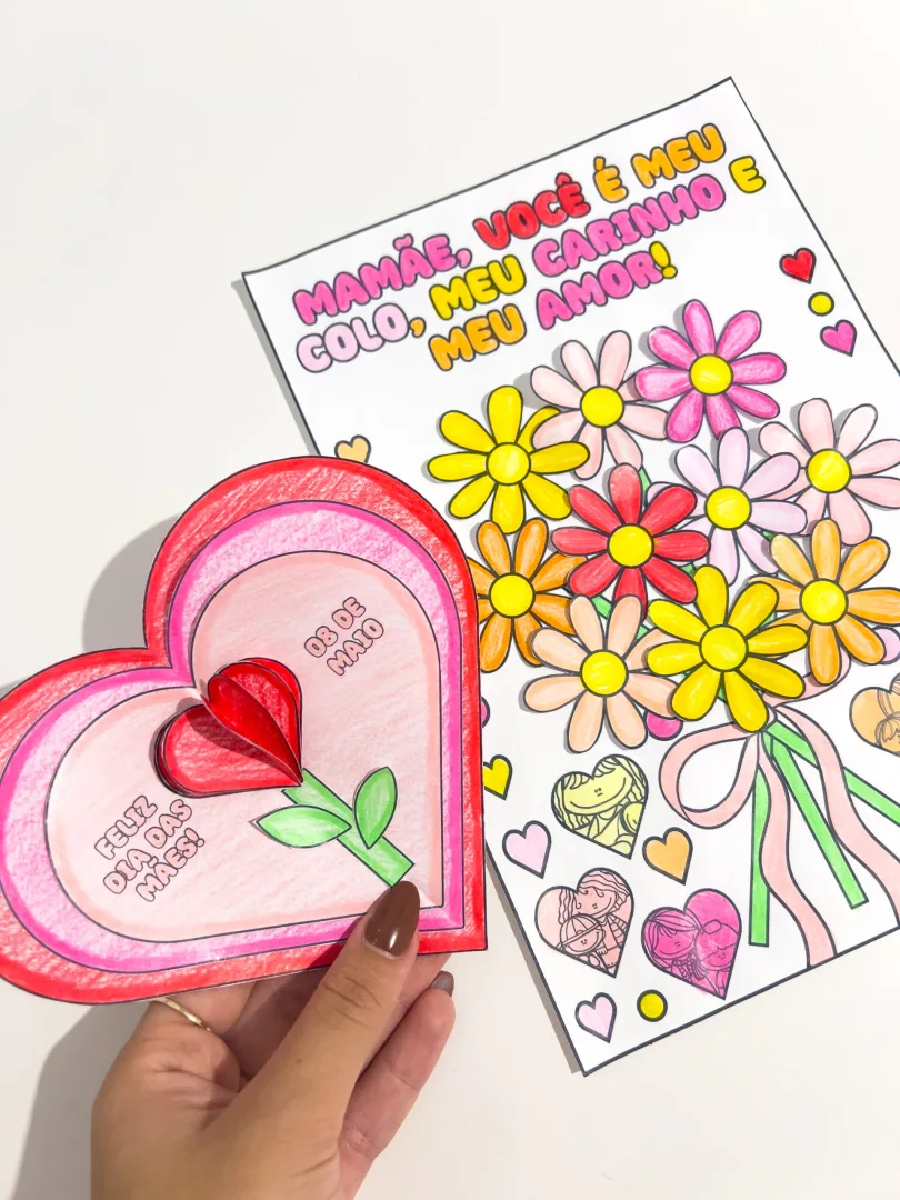 CARTÕES PARA COLORIR DIA DAS MÃES — imagem 2