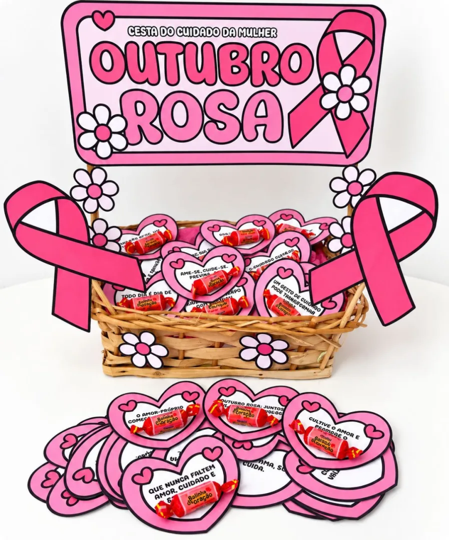 Cesta Outubro Rosa para Imprimir - Cantinho Motivacional — imagem 5