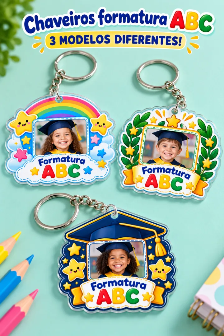 Chaveiros Abc Fotos Editáveis em Pdf — imagem 2