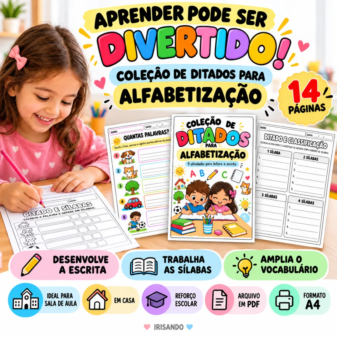 COLEÇÃO DE DITADOS PARA ALFABETIZAÇÃO ✏️📚- PDF — imagem 2