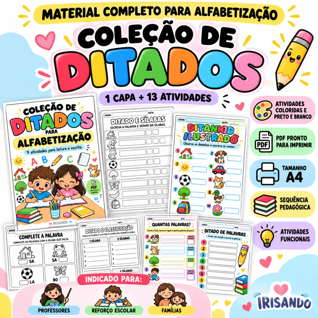 COLEÇÃO DE DITADOS PARA ALFABETIZAÇÃO ✏️📚- PDF — imagem 4