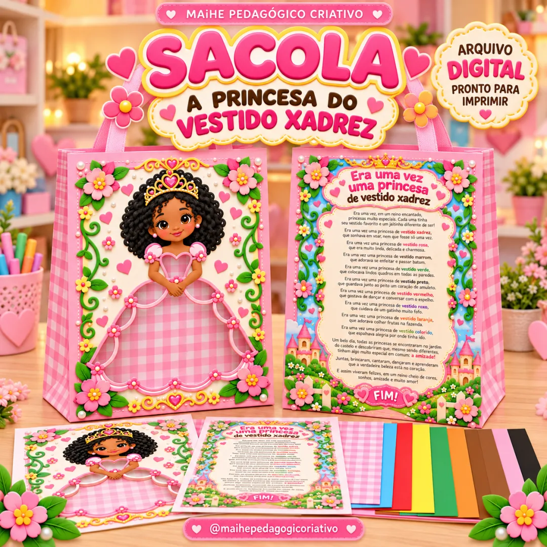 Combo Completo — A Princesa Do Vestido Xadrez - Educação Infantil - Arquivo Digital — imagem 5