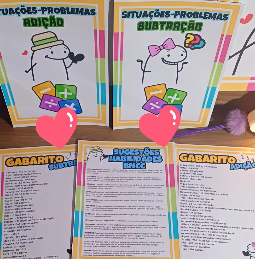 COMBO PROBLEMAS MATEMÁTICOS 4 OPERAÇÕES FLORKS 🤓🔢➕➖➗✖️ — imagem 2