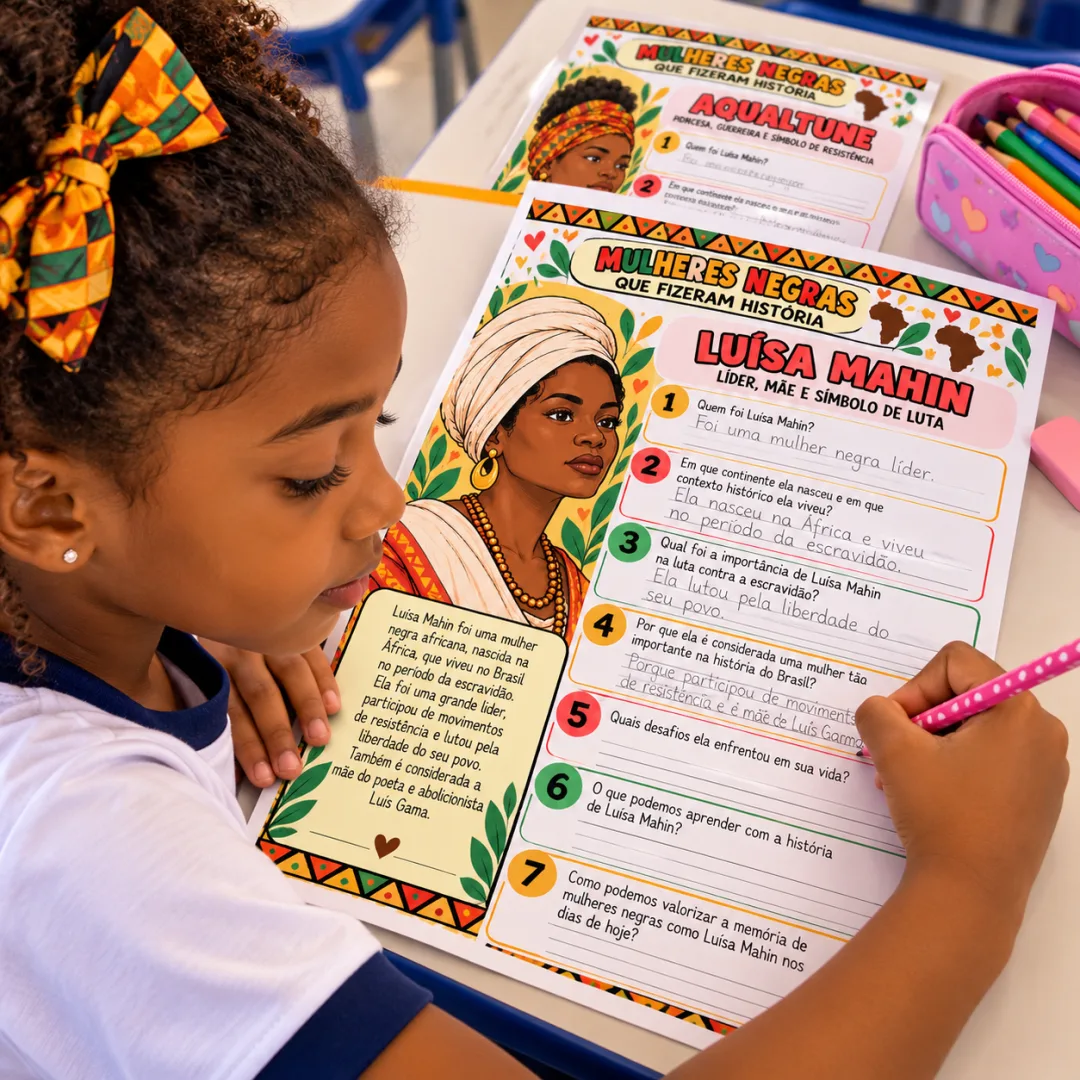 Consciência Negra: Mulheres Negras Que Fizeram História — Fichas de Conhecimento e Atividades de Interpretação em PDF — imagem 2