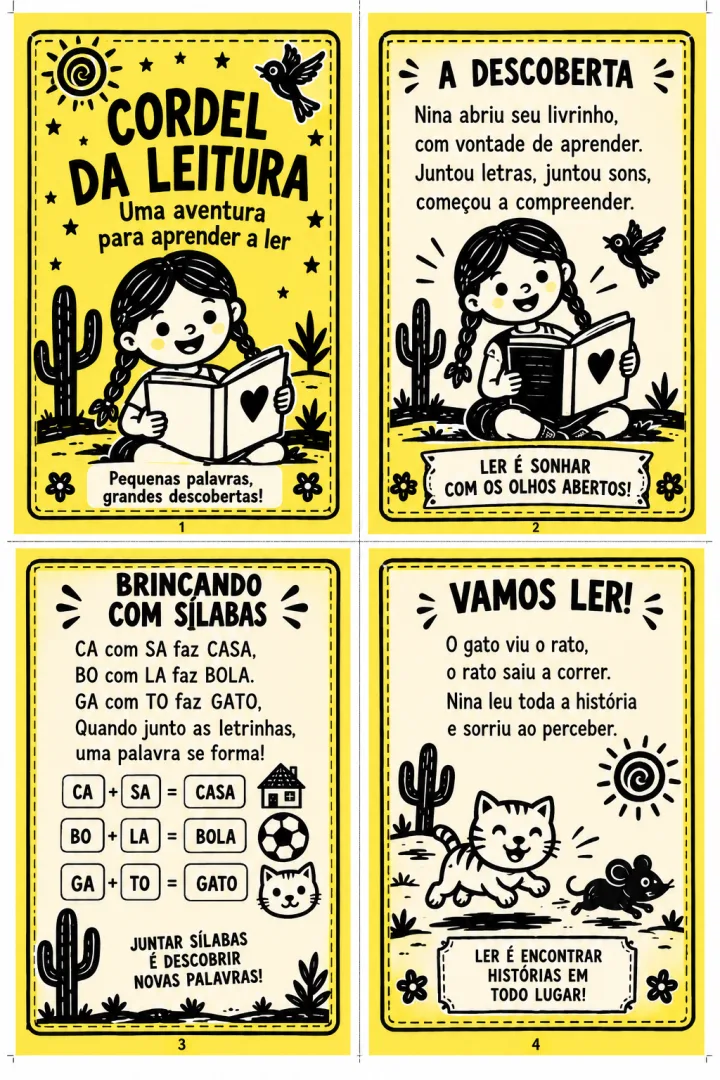 Cordel da Leitura – 5 Mini Livrinhos para Alfabetização em PDF — imagem 4