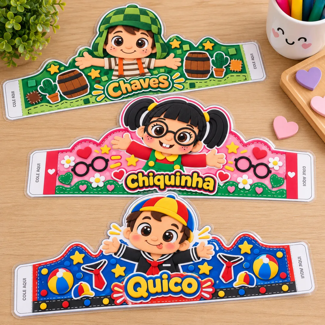Coroas Turma Do Chaves - Arquivo Digital - Educação Infantil - Lembrancinhas — imagem 2