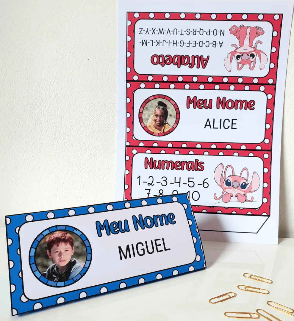 Crachá de Mesa Editável - Stitch — imagem 4