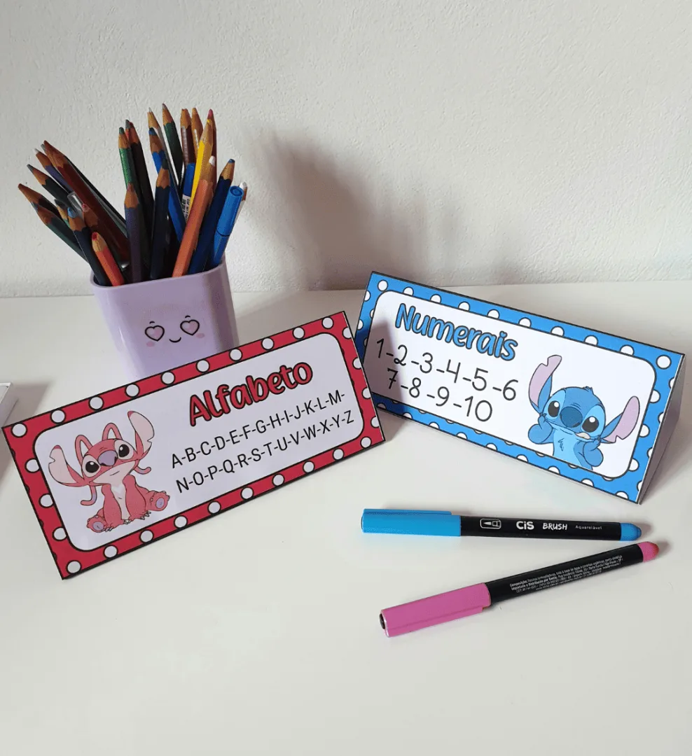 Crachá de Mesa Editável - Stitch — imagem 6
