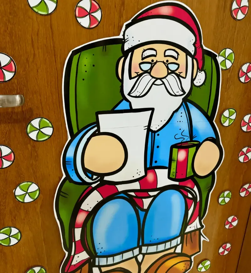 Decoração de Porta Papai Noel PDF Educação Infantil — imagem 2