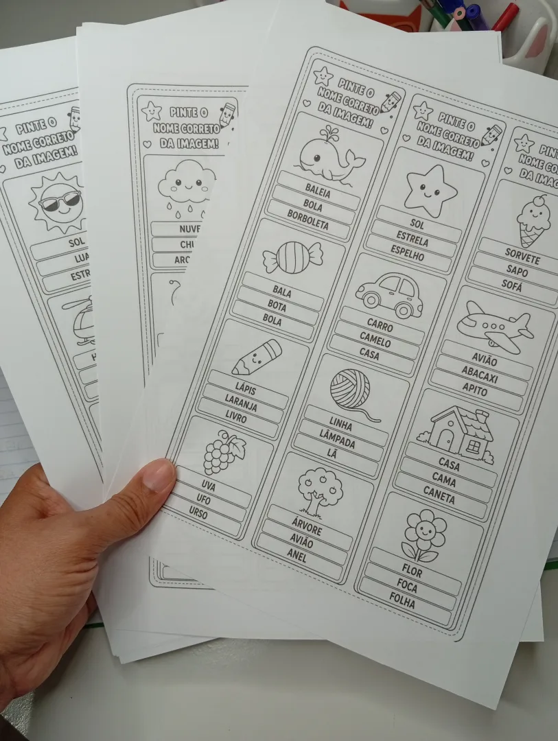DESAFIO DA ALFABETIZAÇÃO: PINTE O NOME CORRETO! — imagem 4