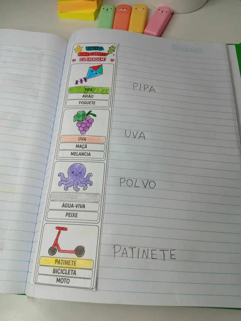 DESAFIO DA ALFABETIZAÇÃO: PINTE O NOME CORRETO! — imagem 6
