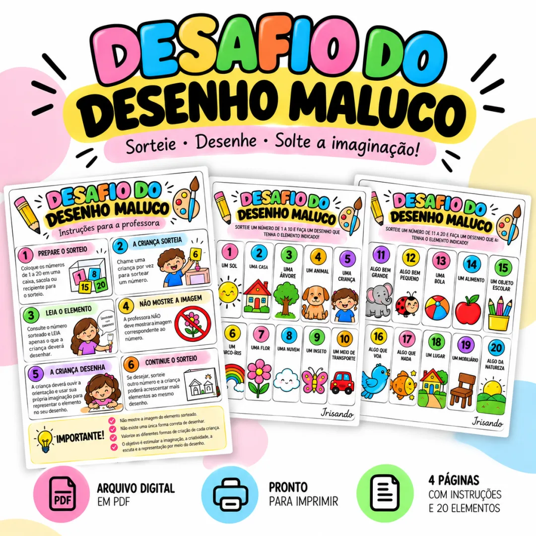 🎨 DESAFIO DO DESENHO MALUCO - Artes - Educação infantil  — imagem 3