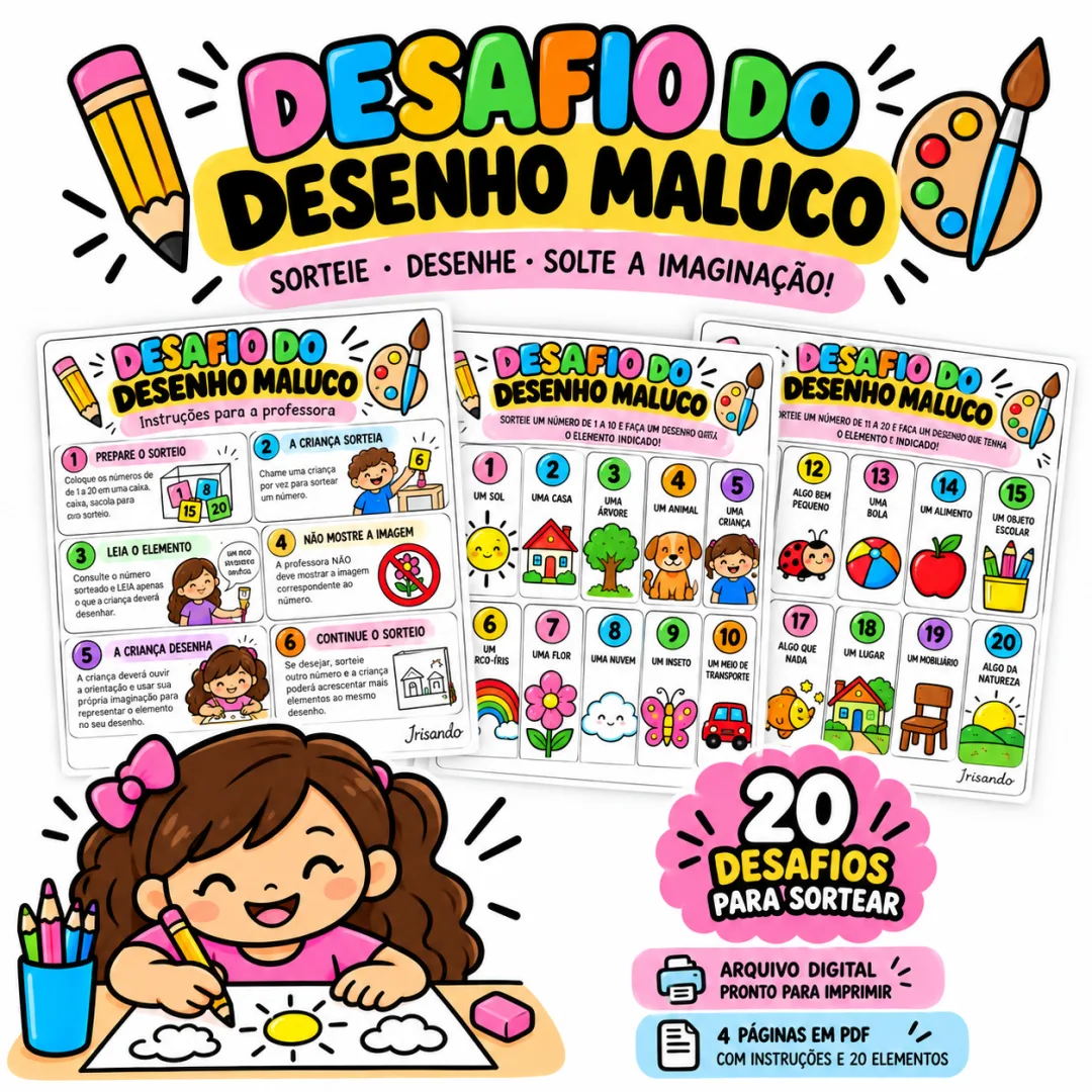 🎨 DESAFIO DO DESENHO MALUCO - Artes - Educação infantil  — imagem 4