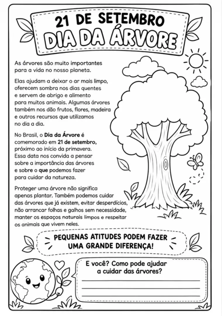 Atividade Dia da Árvore - Ensino Fundamental 1 - PDF — imagem 2