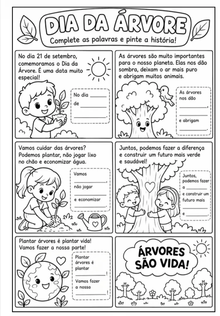 Atividade Dia da Árvore - Ensino Fundamental 1 - PDF — imagem 6
