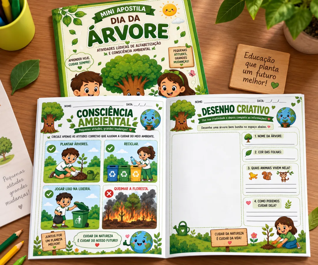 Dia da Árvore Atividades Lúdicas de Alfabetização e Consciência em PDF — imagem 4