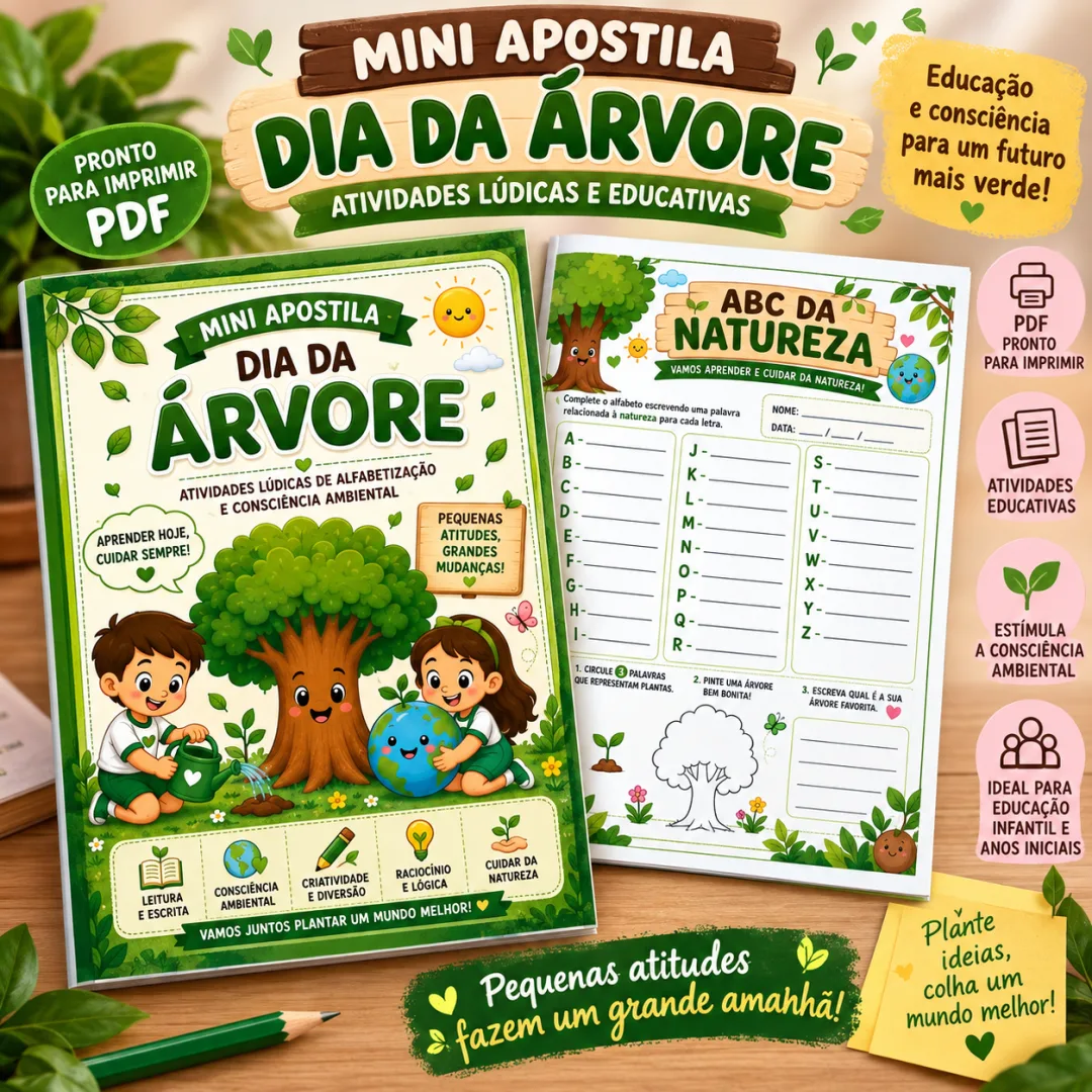 Dia da Árvore Atividades Lúdicas de Alfabetização e Consciência em PDF — imagem 2