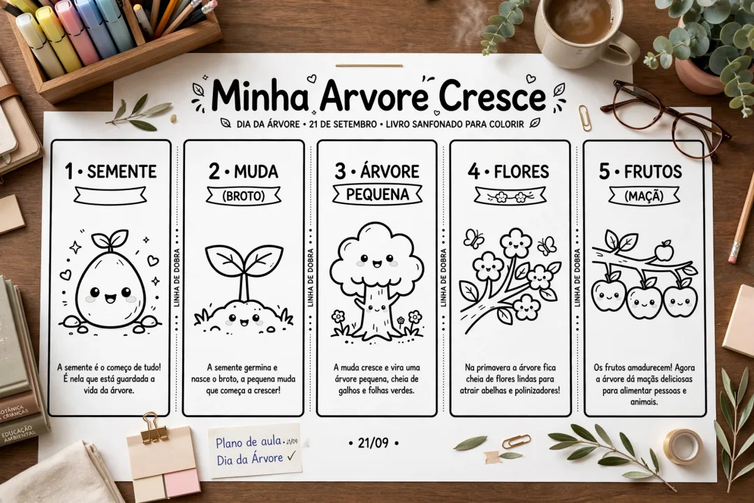 Dia da Árvore - Livro Sanfonado - Educação Infantil - PDF — imagem 2