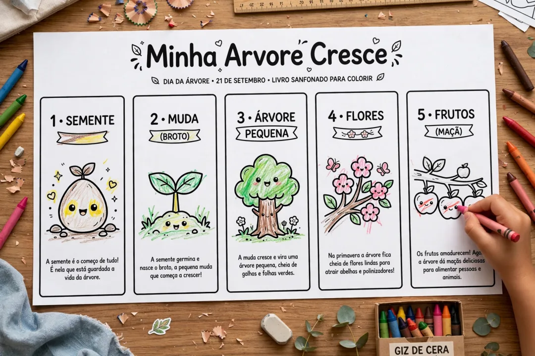 Dia da Árvore - Livro Sanfonado - Educação Infantil - PDF — imagem 3