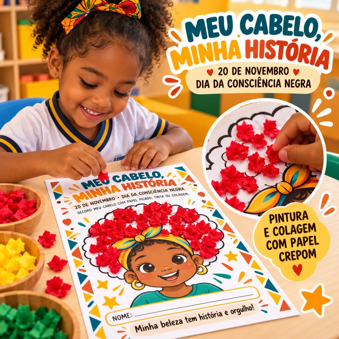 Dia da Consciência Negra Atividade Lúdica de Pintura e Colagem em PDF — imagem 2