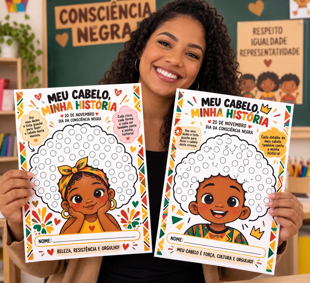 Dia da Consciência Negra Atividade Lúdica de Pintura e Colagem em PDF — imagem 4