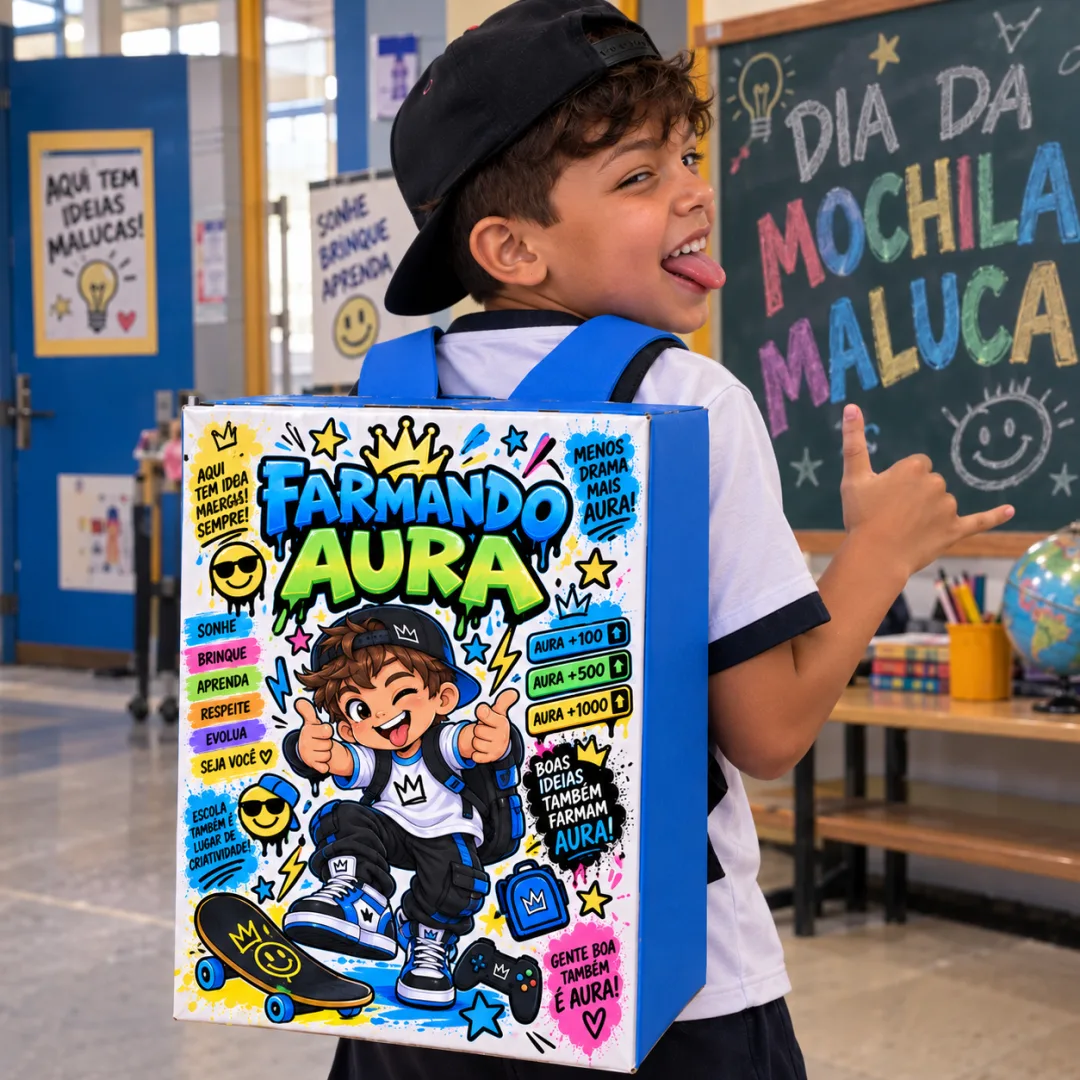 🎒DIA DA MOCHILA MALUCA – SIX SEVEN & FARMANDO AURA PARA MENINOS👦🏻!😎 — imagem 3