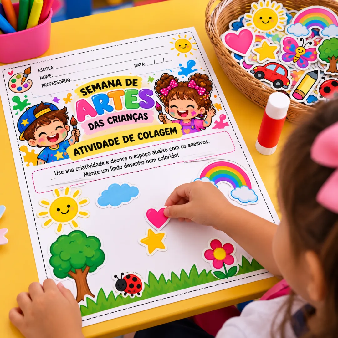Dia das Crianças – Atividade Cabelo Maluco com Tinta Guache Educação Infantil em PDF — imagem 2
