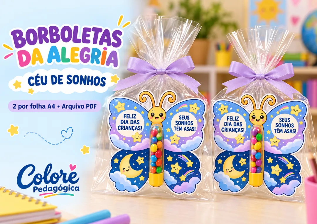 Dia das Crianças - Coleção Borboletas da Alegria - PDF com 5 Folhas — imagem 5