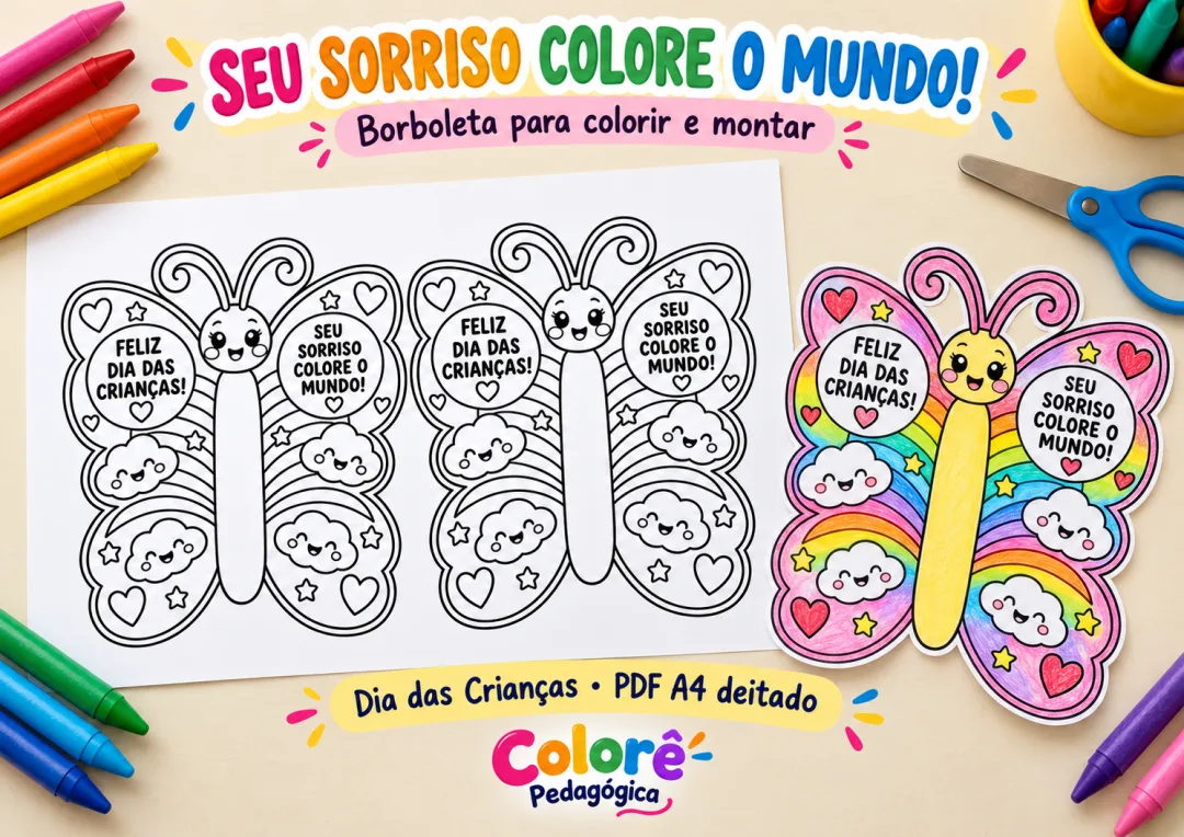 Dia das Crianças - Lembrancinha de Pintura - PDF A4 — imagem 3