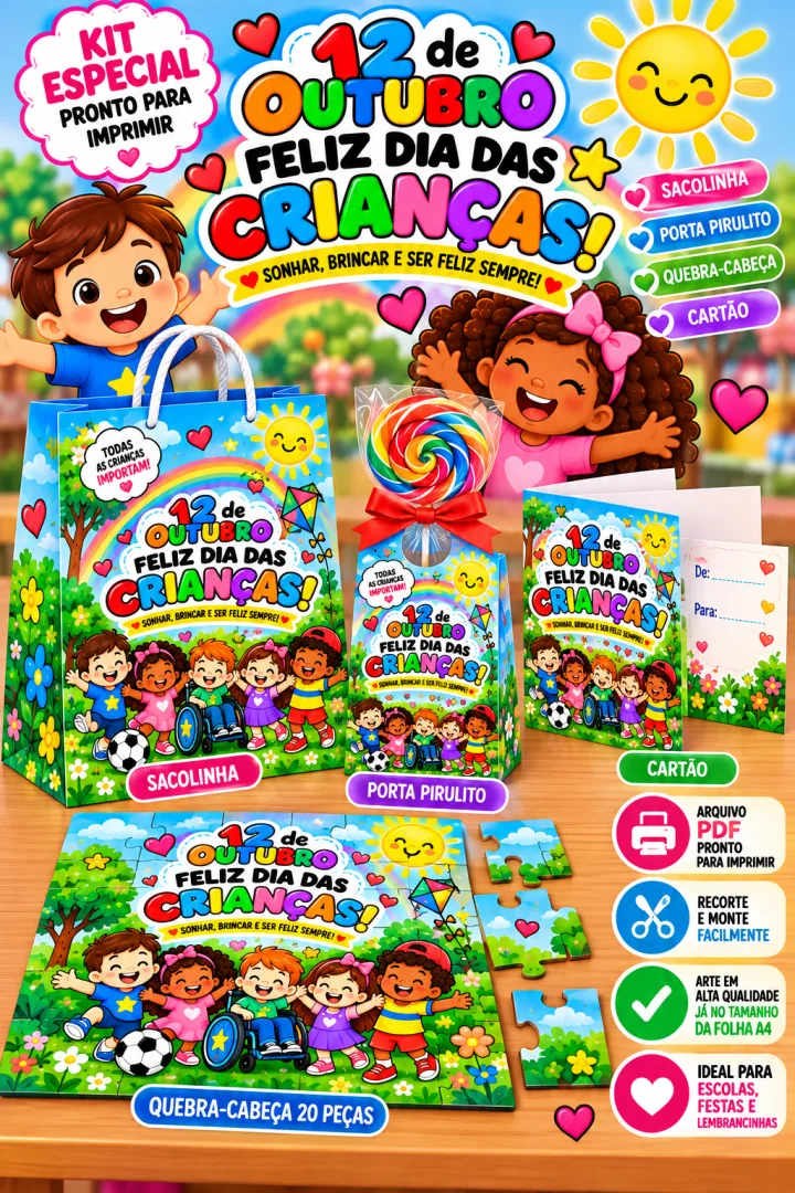 Dia das Crianças - Sacolinha Surpresa - Educação Infantil e Fundamental - PDF — imagem 3