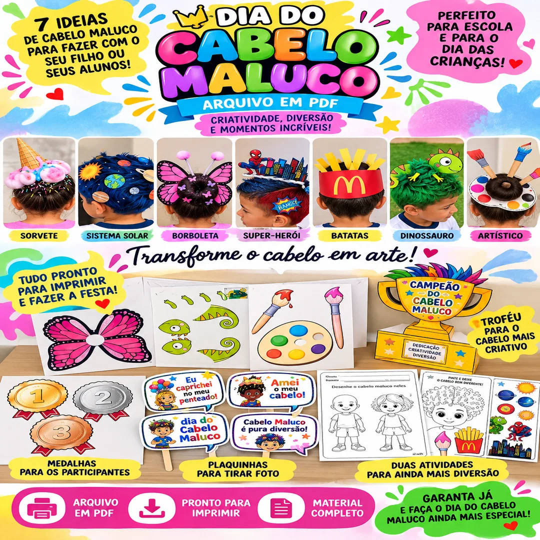 🤪 DIA DO CABELO MALUCO – RECURSO COMPLETO E DIVERTIDO! — imagem 6