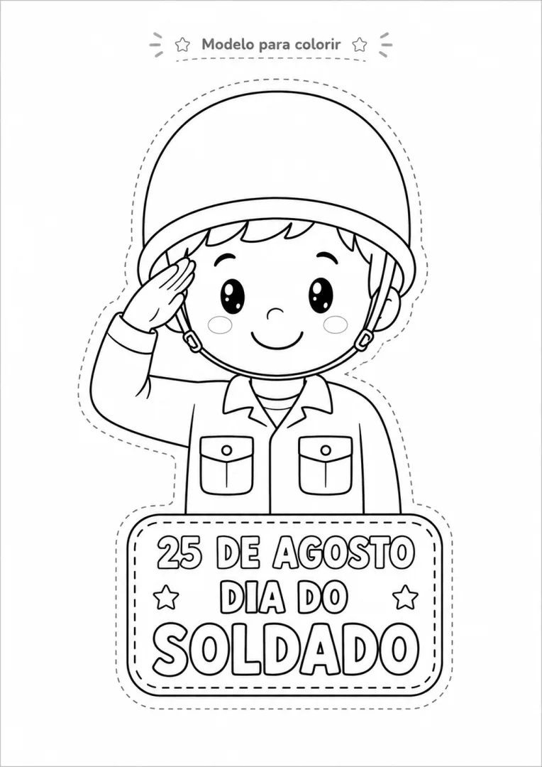 Dia do Soldado | Soldadinho Infantil em PDF para Imprimir e Colorir – 25 de Agosto! — imagem 3