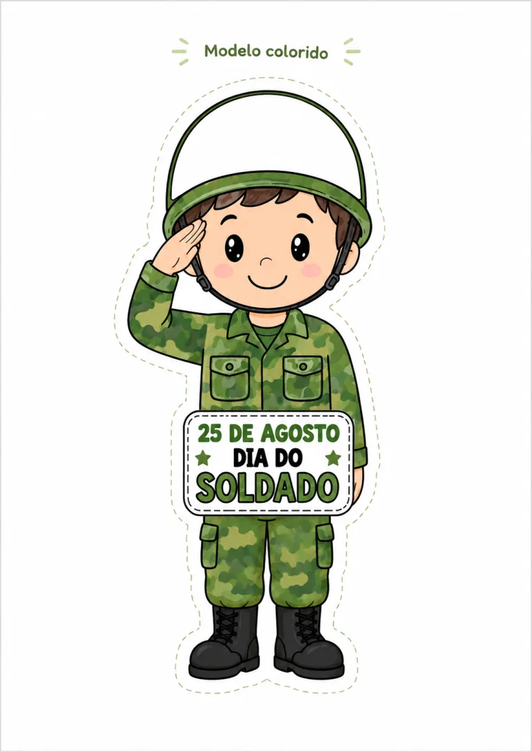 Dia do Soldado | Soldadinho Infantil em PDF para Imprimir e Colorir – 25 de Agosto! — imagem 2