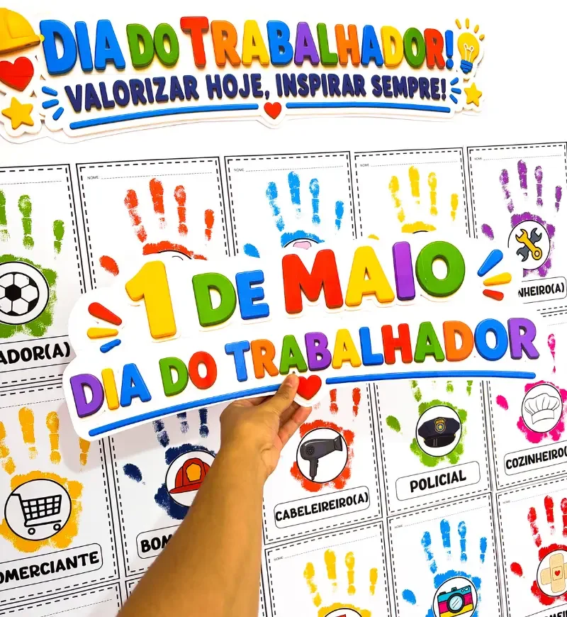 Dia do Trabalhador - Carimbo de Mão — imagem 6
