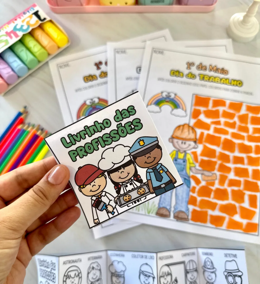 Dia do Trabalho - Atividades e Livrinho Profissões — imagem 7