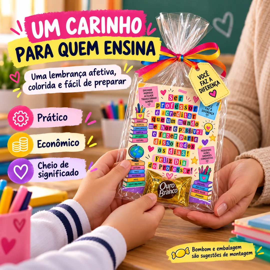 Dia dos Professores - Cartão para Bombom PDF (Ed. Infantil ao EM) — imagem 2