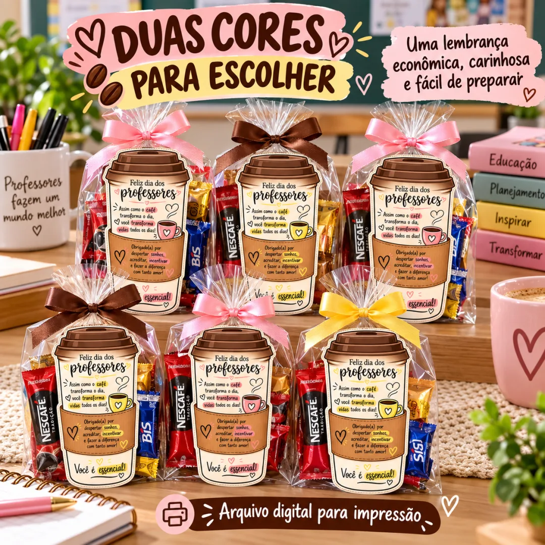 Dia dos Professores - Cartão Café em PDF (Ed. Infantil ao EM) — imagem 2
