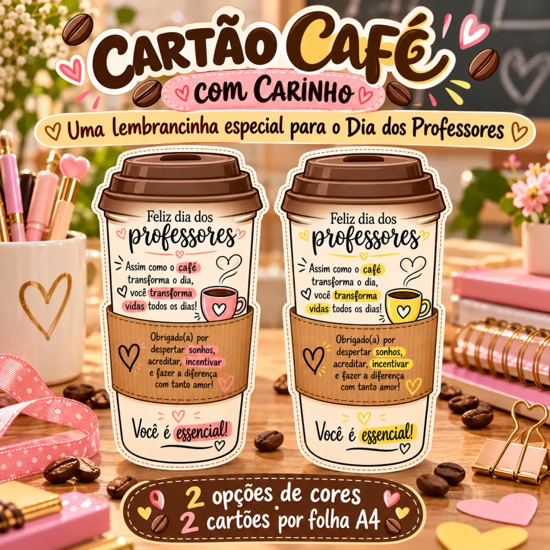 Dia dos Professores - Cartão Café em PDF (Ed. Infantil ao EM) — imagem 5