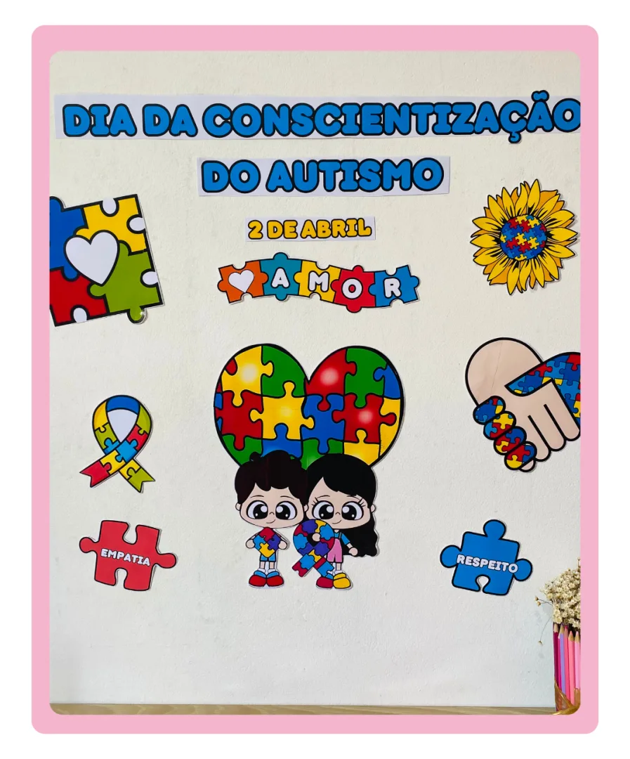 DIA MUNDIAL DO AUTISMO - PAINEL E CARTÕES DE LEMBRANCINHAS — imagem 2