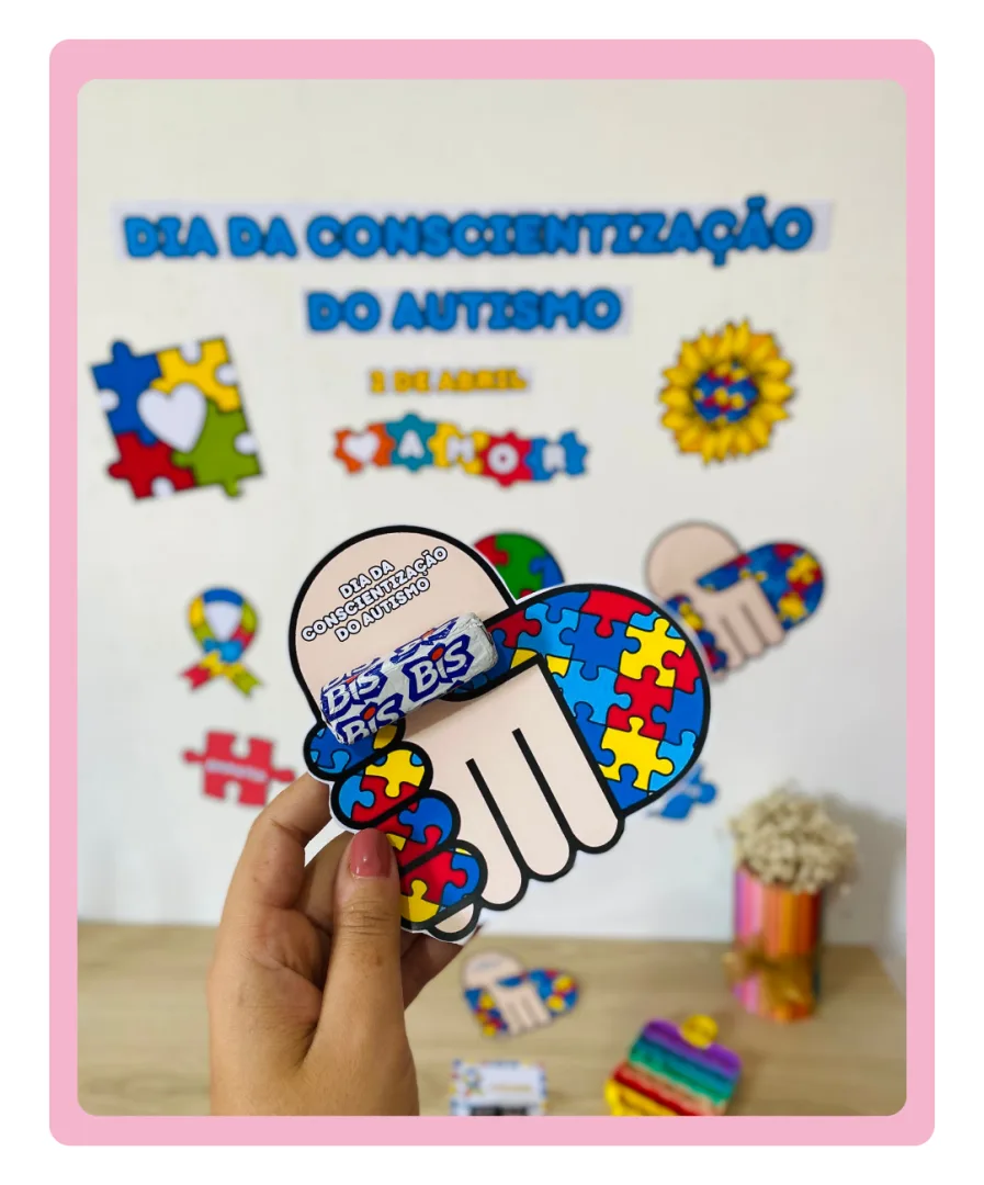 DIA MUNDIAL DO AUTISMO - PAINEL E CARTÕES DE LEMBRANCINHAS — imagem 6