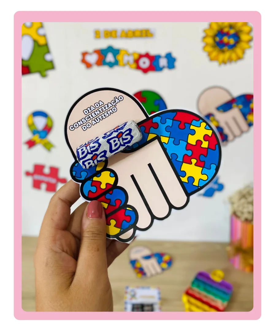 DIA MUNDIAL DO AUTISMO - PAINEL E CARTÕES DE LEMBRANCINHAS — imagem 7