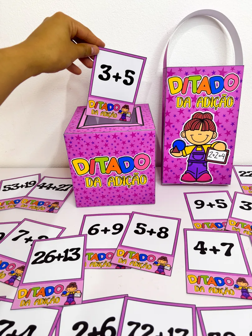 Ditado da Adição – Atividade Lúdica de Matemática com 60 Fichas — imagem 3